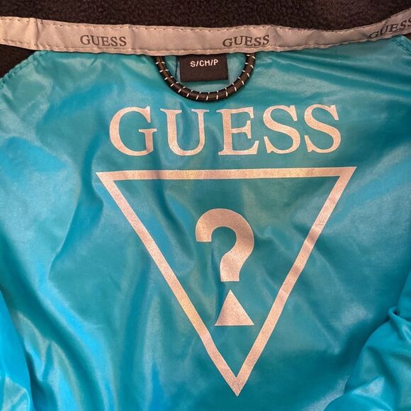 Guess Women’s Teal & Black Puffer Jacket Size Small - Picture 3 of 8